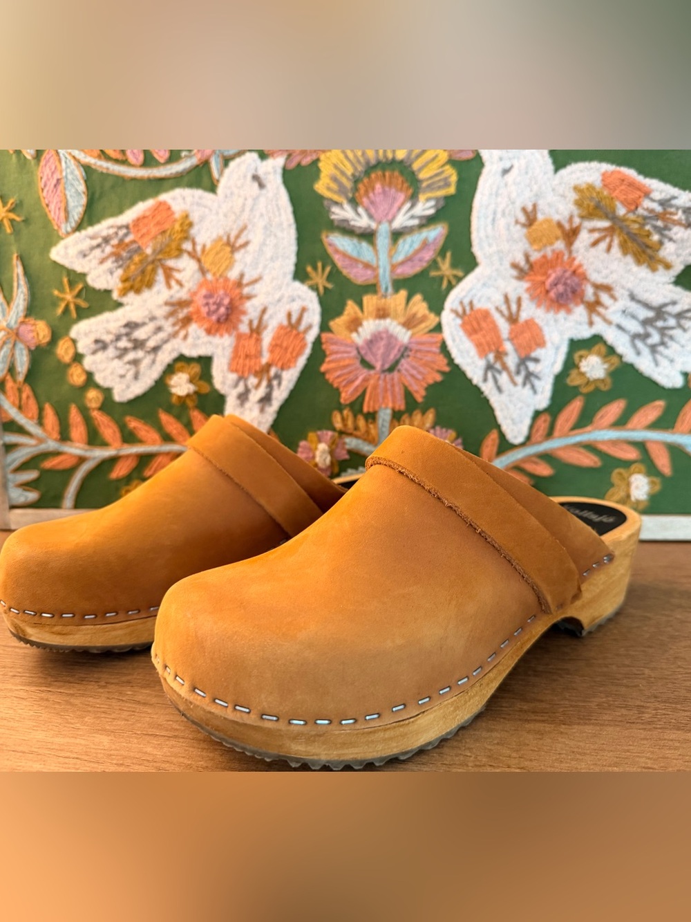 Women’s Tan Suede Clogs Mule - Classic Comfortable Slip-On